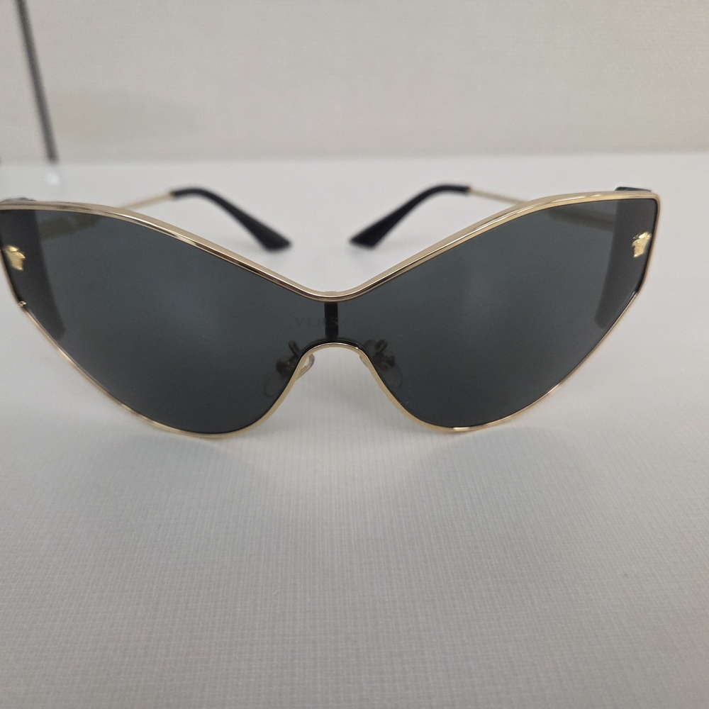 Versace Gold Frame Black Lens Cat-Eye Sunglasses - VE2239